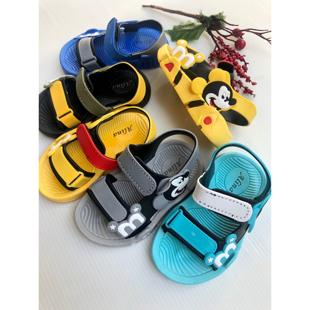 Sandal Anak Laki Import Usia 4 5 6 7 8 Tahun Mickey Tali Belakang HYS-2310A