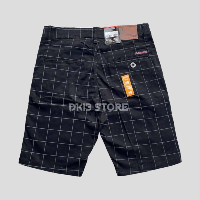 AFAREEN - Celana Chino Pendek Pria Motif Kotak-Kotak Celana Tartan Pendek Motif Kotak