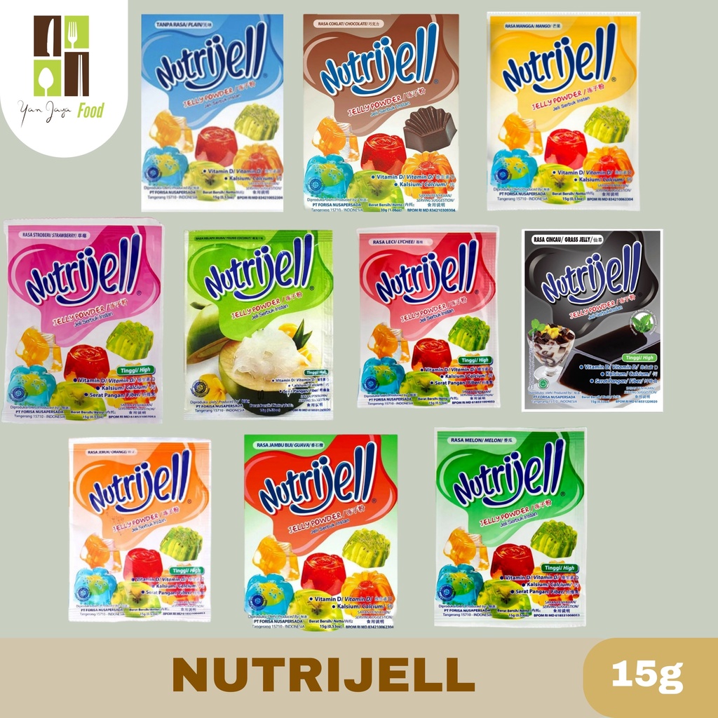 Nutrijell/Agar-Agar/Puding Kemasan Regular 15/30 g