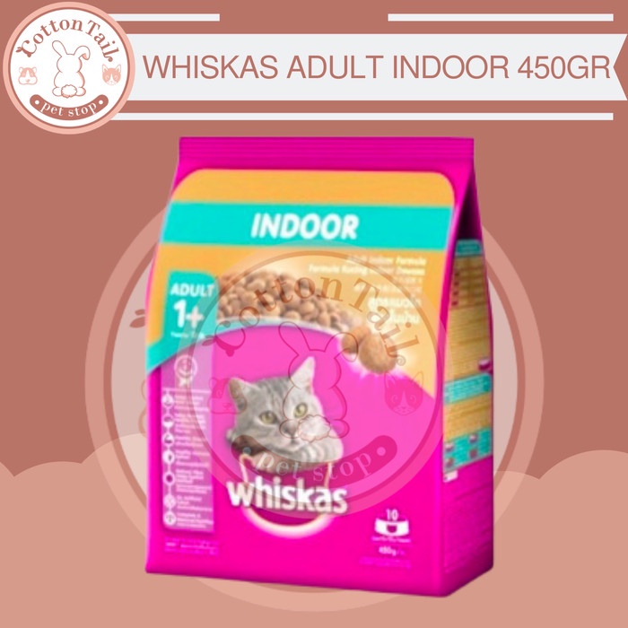 Whiskas Adult Indoor Dry Food 450Gr - Makanan Kucing Whiskas A Indoor