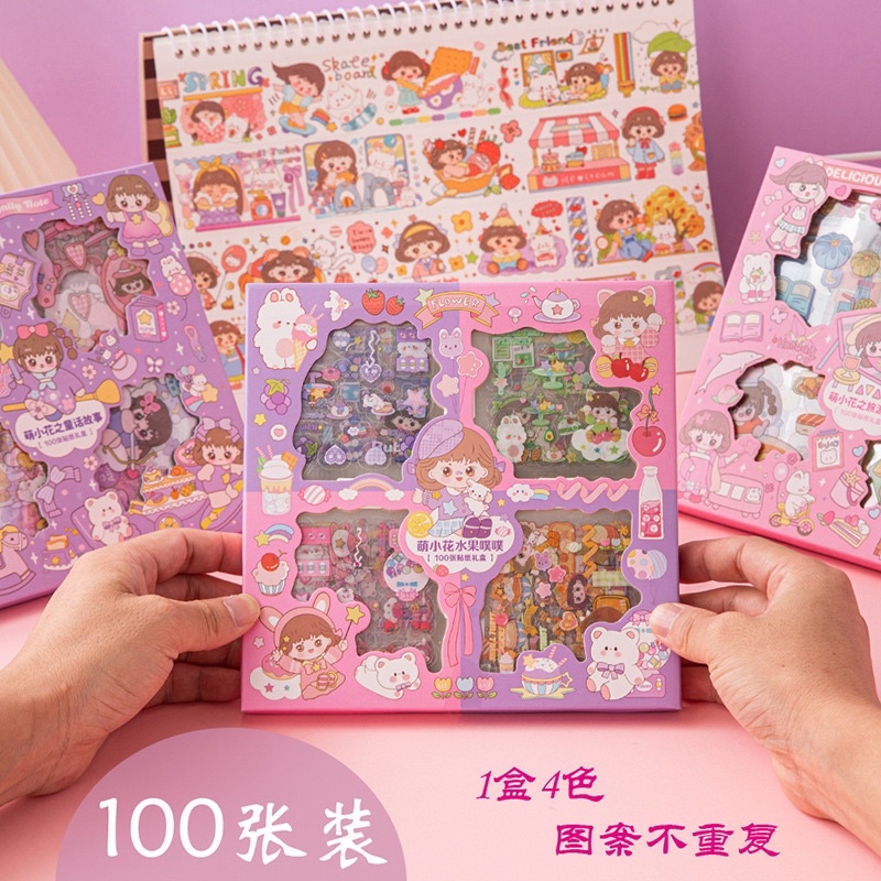 [ISI 100LEMBAR] Stiker Waterproof Sticker Viral Korea Lucu | Sticker Dekorasi Handbook Scrapbook