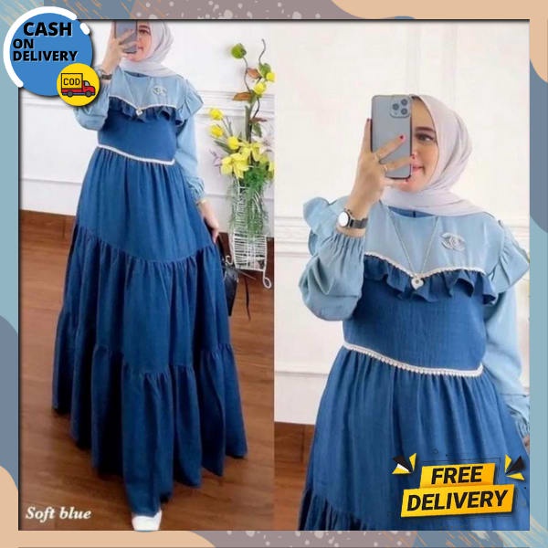 Dres Mewah Premium Games Terbaru Baju Gamis Syar'I Baju Gamis Syari Kekinian Dress Pesta Kondangan L