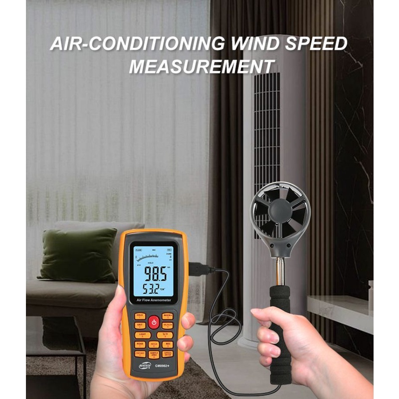 Wind Meter Tester Digital Anemometer Data Logger With Backlight Lcd Display Air Flow Velocity Meter Wind Speed Gauges