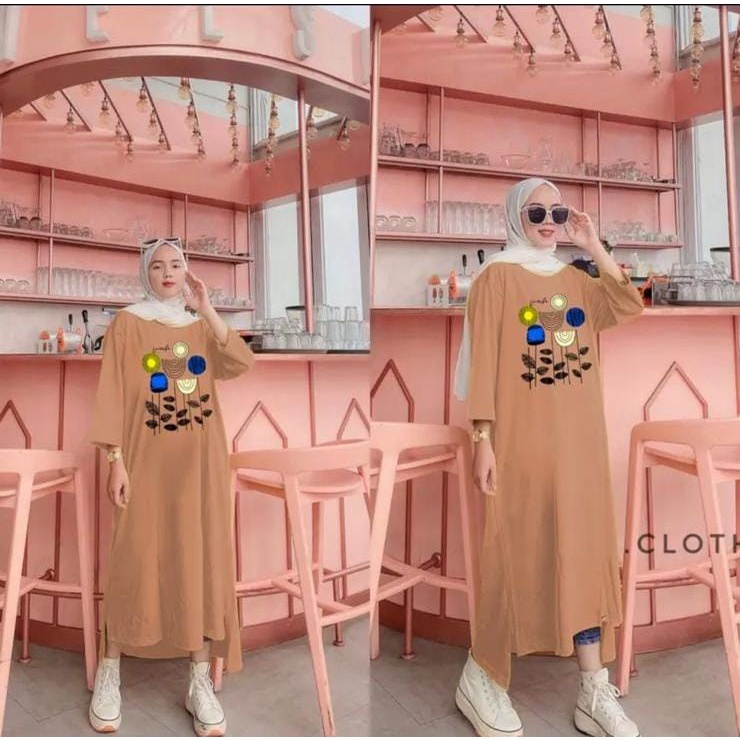 LONG TUNIK BASIC FLORA / OVERSIZE LONG TUNIK JUMBO  / TUNIK JUMBO