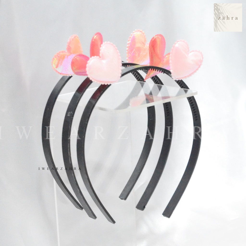 [ BUY 3 GET 1 ] BANDO HATI - Heart Headband Bentuk Love Aksesoris Rambut Wanita Anak Perempuan Valentine Day Lucu Hair Accecoris Fashion Murah