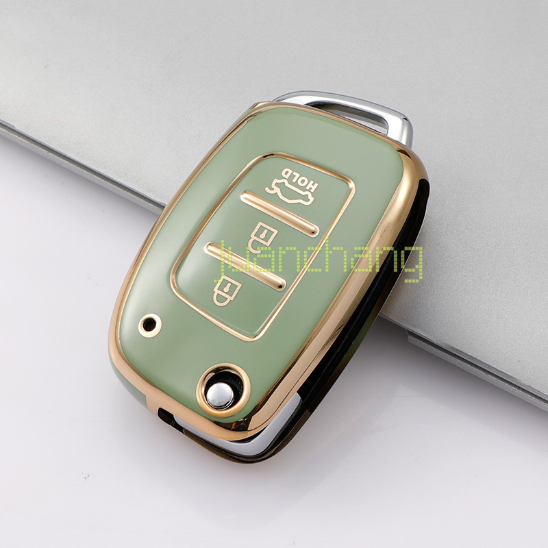 Lembut TPU Mobil Flip Key Case Cover Keychain Untuk Hyundai i10 i20 ix25 i30 ix35 IX45 Solaris Verna Elantra Solaris Sonata Santa Fe Sport Tucson Key Shell Protector