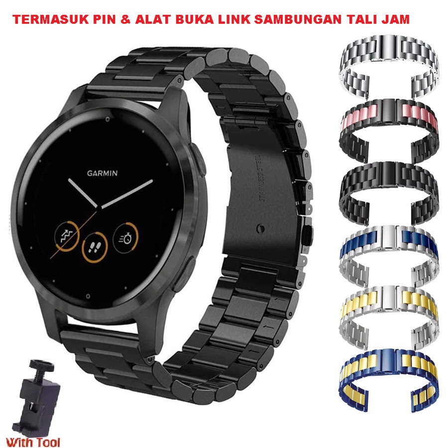 Tali Jam Stainless 20mm Garmin 55 645 245 SQ Venu 2 Vivoactive 3 4 HR