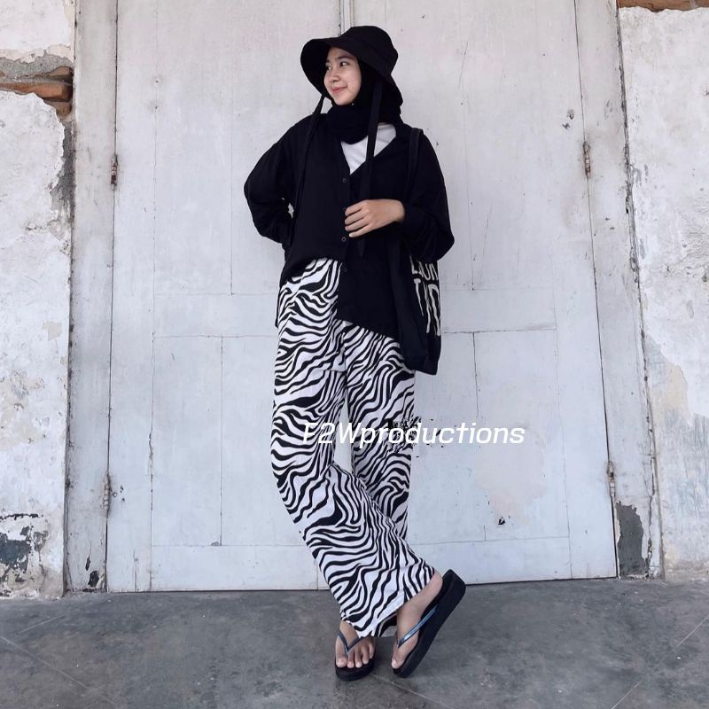 Kulot Zebra/Kulot Wanita/Kulot Zebra Putih/Kulot Wolfis