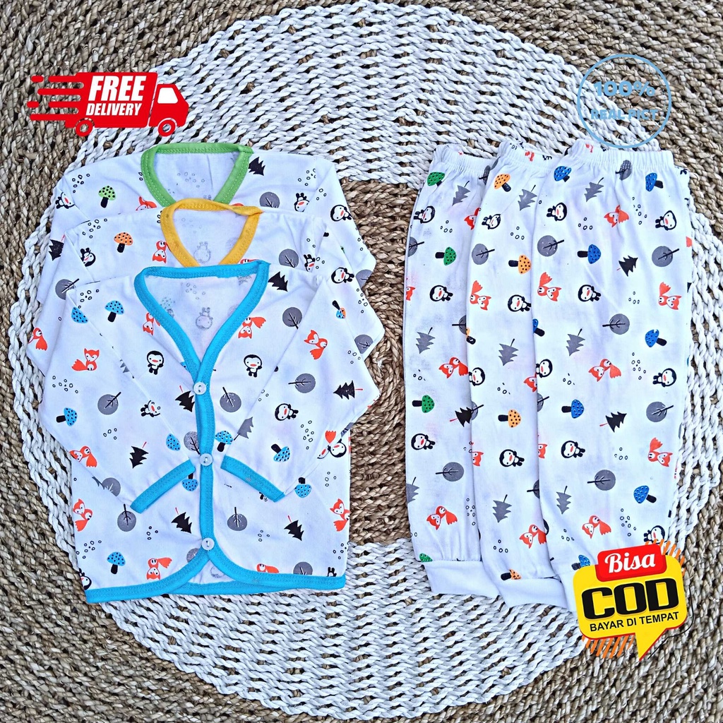 Paket Hemat Baju Bayi Motif 18 pcs / 9 stel merk Div Div Collection