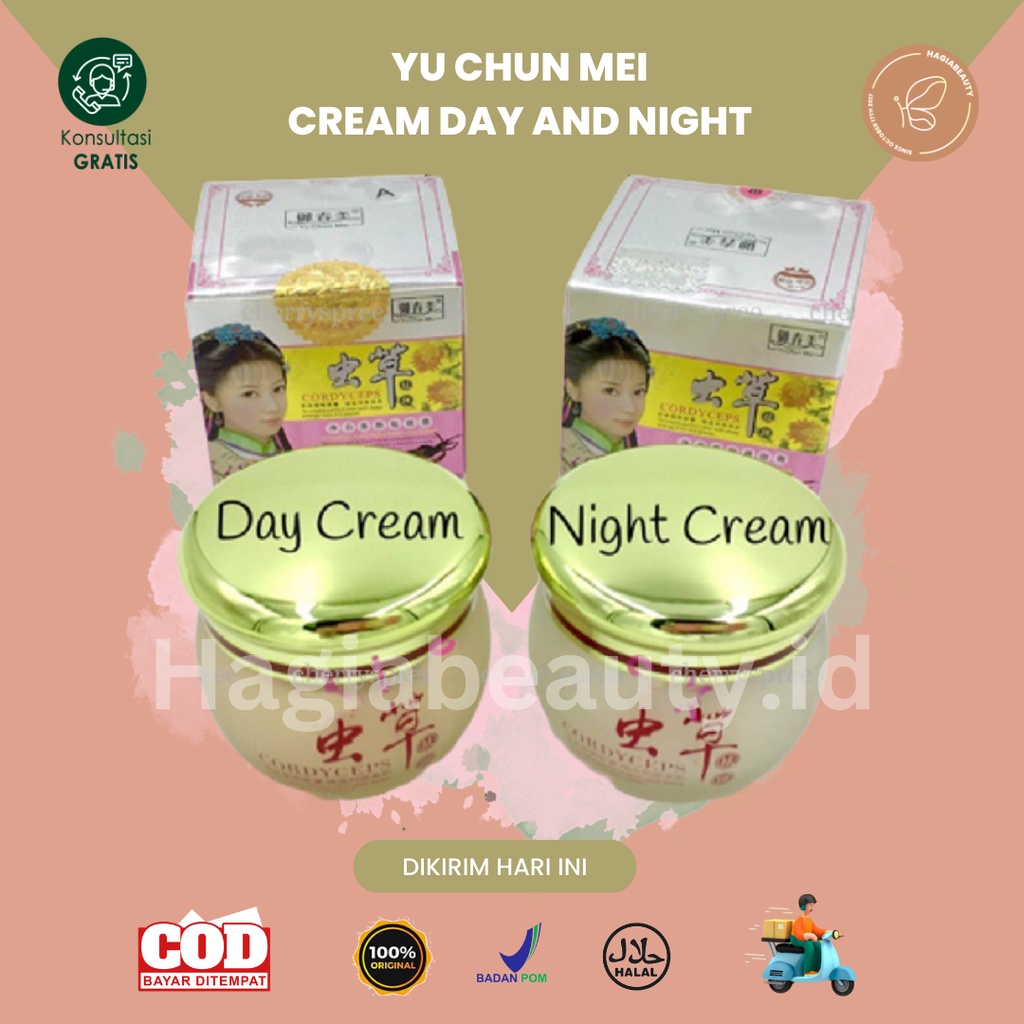 ORIGINAL BPOM -  YU CHUN MEI CORDYCEPS CREAM SIANG MALAM - FACIAL WASH YUCHUNMEI - SERUM YUCHUNMEI
