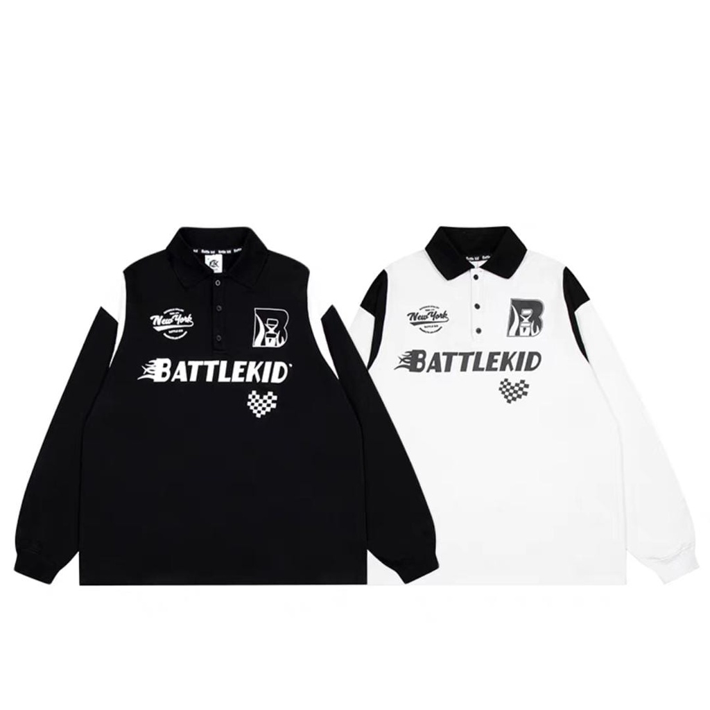 BATTLEKID RACING POLO SWEATER KERAH KANCING OVERSIZE (PH)