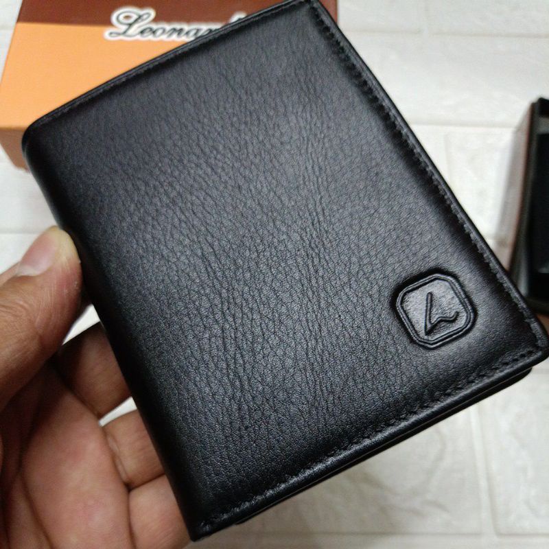 Dompet Lipat Kulit Leonardo // Dompet Pria Lipat Buku Dan Ruang Kartu