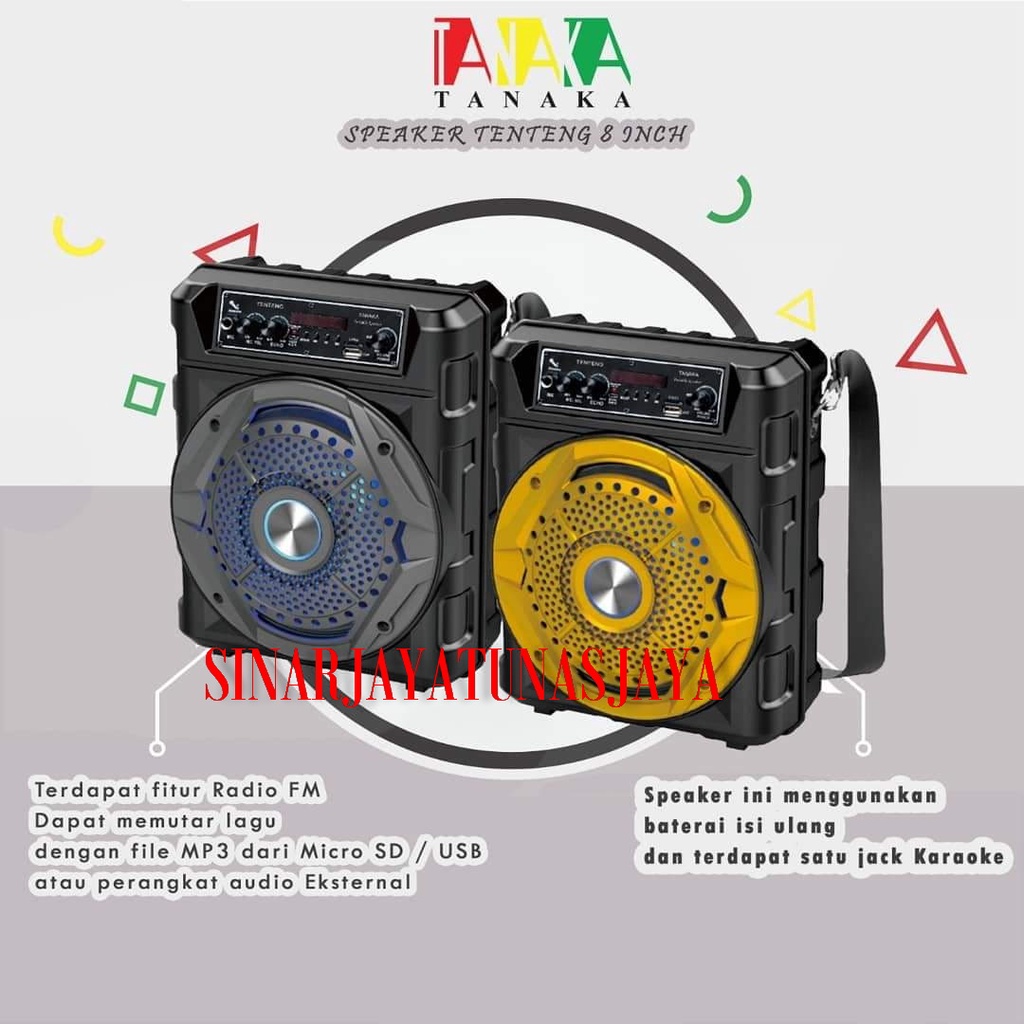 PROMO Speaker portable TANAKA 8inch T8008 8 inch SPEAKER TENTENG bluetooth original