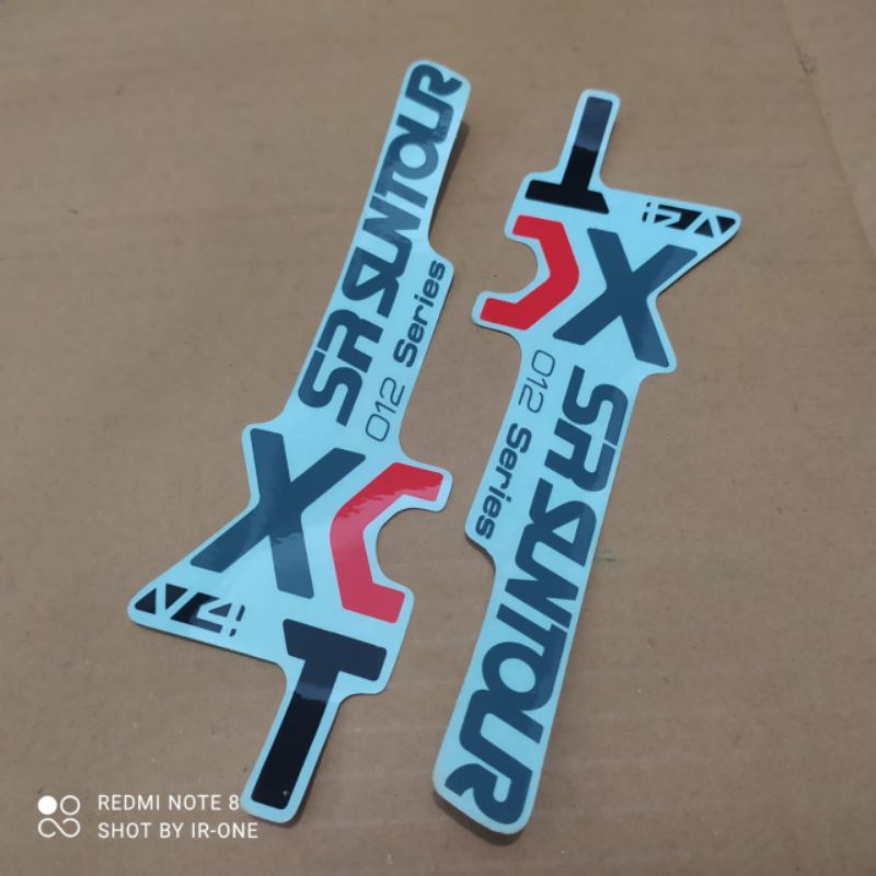 Decal sticker fork SR Suntour xcm30,xct v4,xce28 original stiker shock depan sepeda