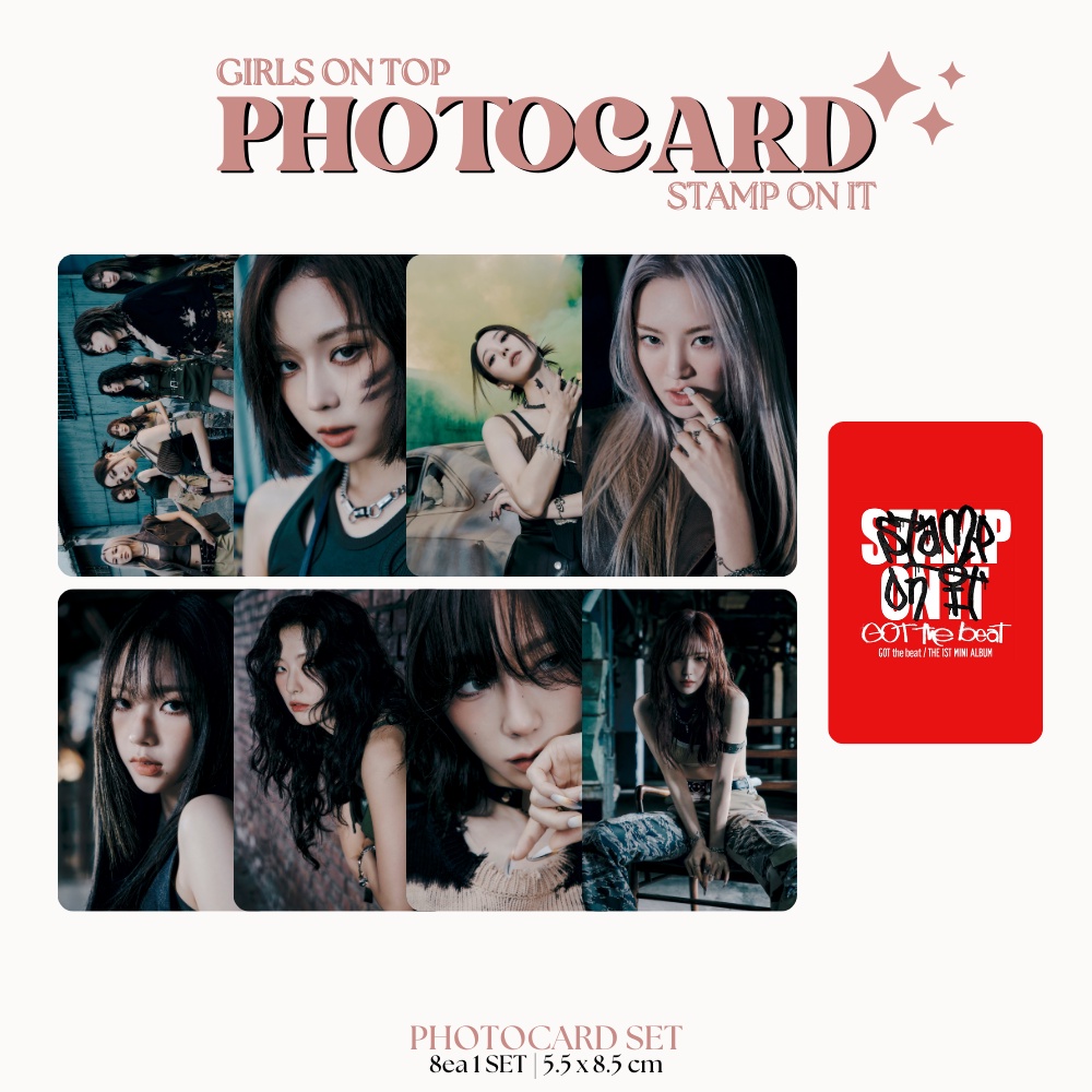 PHOTOCARD GIRLS ON TOP STAMP ON IT 2SISI (ISI 8 PCS + LAMINASI 2 SISI) TANDA TANGAN TTD KPOP IDOL KOREA PREMIUM MURAH UNOFFICIAL BOA TAEYEON HYOYEON SEULGI WENDY KARINA WINTER READY STOCK !