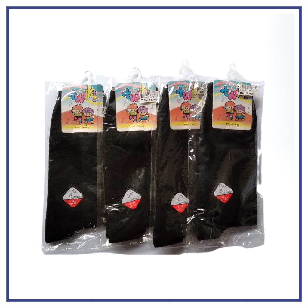 Kaos Kaki Sekolah SD Twiki Hitam - Hitam