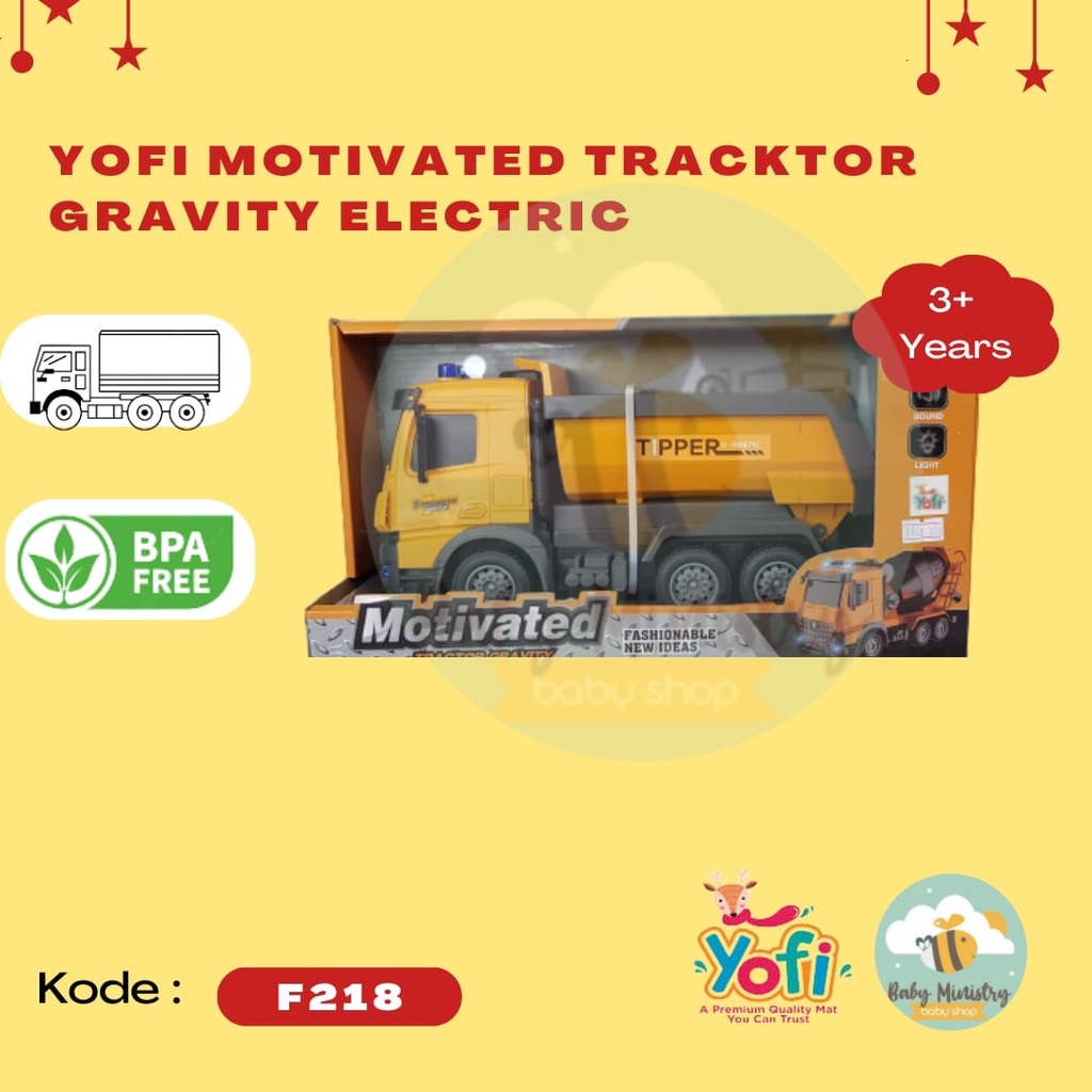 YOFI Toys (F218) Motivated Tractor Gravity Electic / Mainan Anak / Mobil-mobilan Mainan Anak Laki Laki / Traktor Mobil Truck