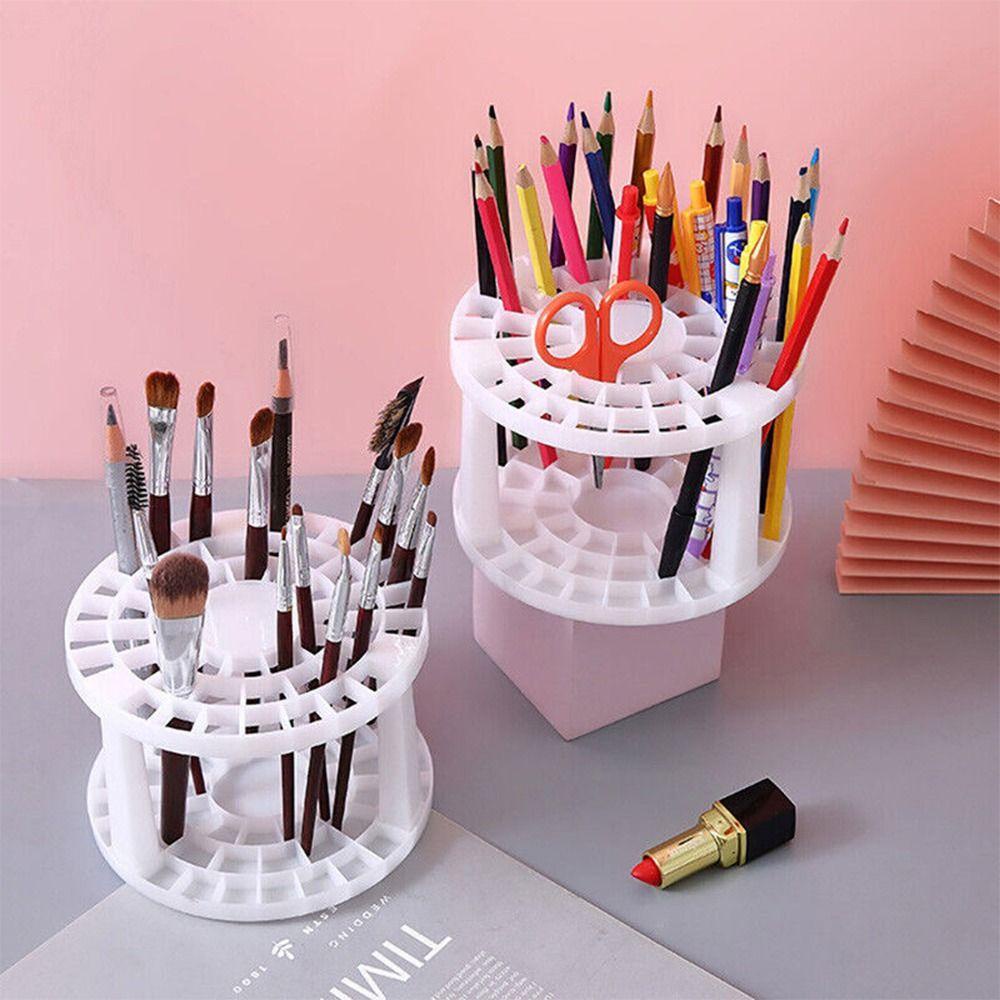 Preva Makeup Brushes Holder Meja Lipat Organizer Bulat Penyimpanan Kosmetik Multi Fungsi