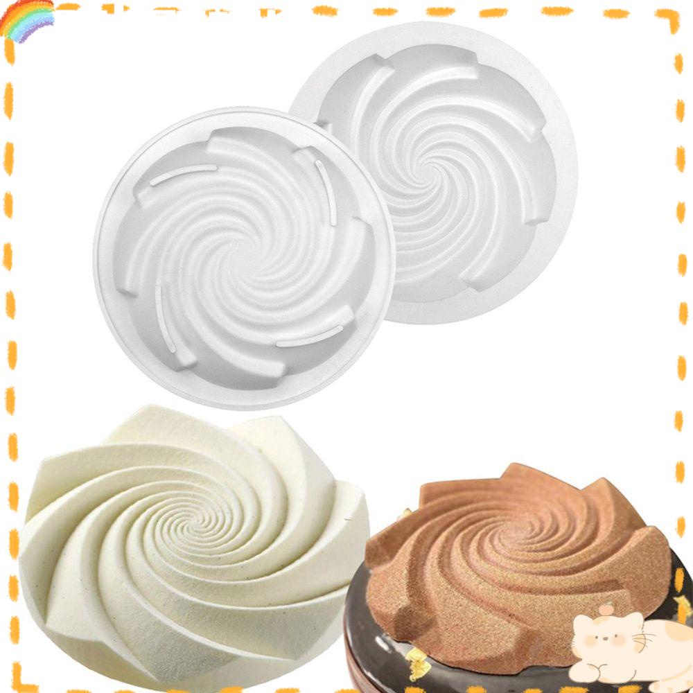 Solighter 3D Bulat Cyclone Spiral Handmade Soap Mould Alat Dekorasi Kue Cetakan Mousse