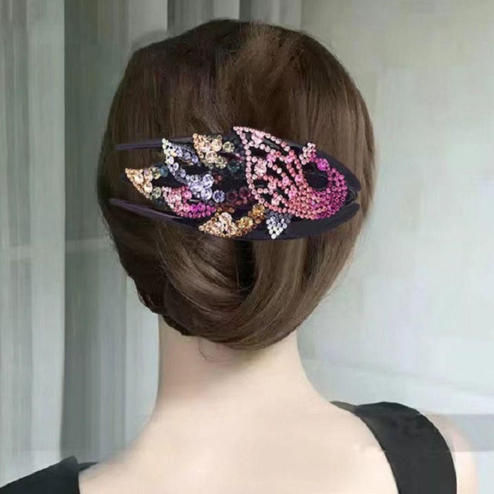 Rebuy Flower Hair Clip Gadis Manis Merak Ibu Rambut Cakar Antik Hiasan Kepala Gaya Rambut Alat Gaya Korea Jepit Rambut