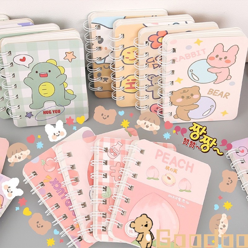 (COD)40 Type BUKU KECIL/BUKU TULLIS KECIL LUCU / BUKU DIARY /NOTEBOOK RING MOTIF / BUKU CATATAN RING / BUKU TULIS RING/BUKU CATATAN/ NOTEBOOK MINI NOTEPAD/ NOTEBOOK KOREA AESTHETIC -Doo