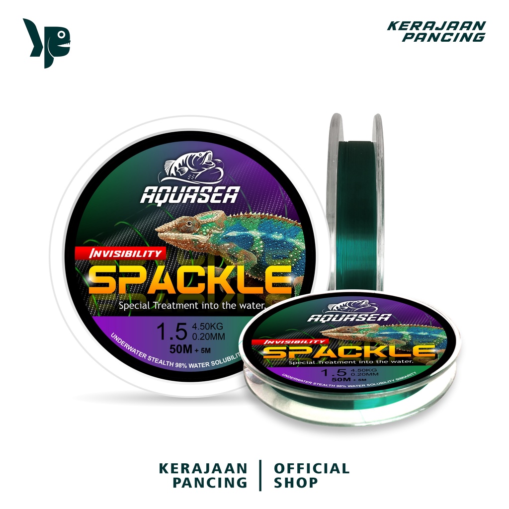 KERAJAAN PANCING - Senar Pancing Spackle 50Meter Hijau Nilon Senar Set Peralatan Pancing Bahan Nilon