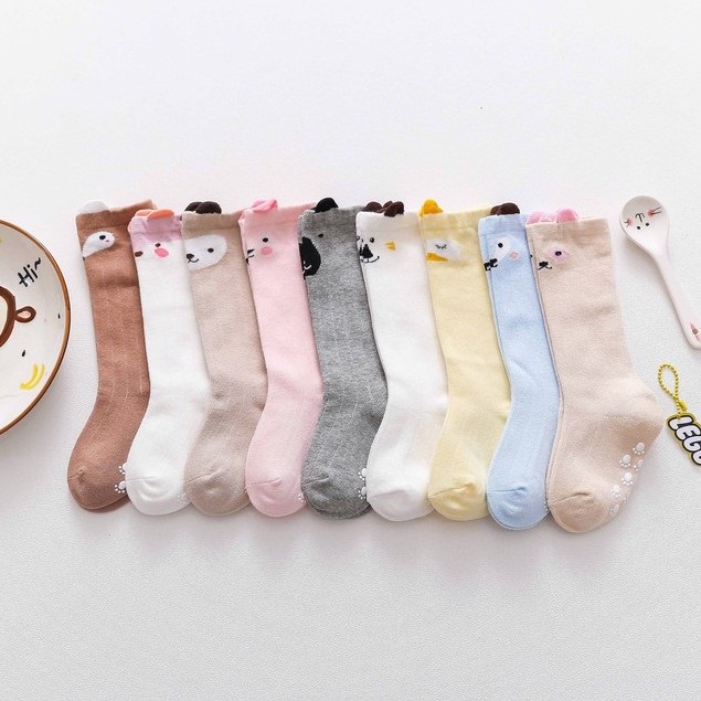 Kaos kaki bayi panjang perempuan laki laki 6-12 bulan | Kaos kaki bayi newborn warna soft