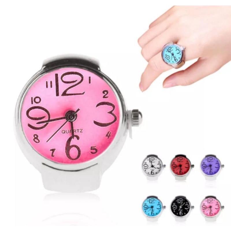 jam Cincin impor unik pria dan wanita  nyentrik bentuk Oval BONUS KOTAK CINCIN