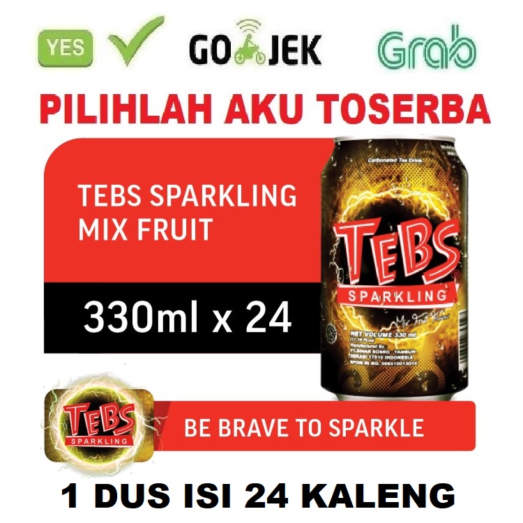 TEBS Sparkling Soda CAN KALENG 330 ml - ( HARGA 1 DUS ISI 24 kaleng )