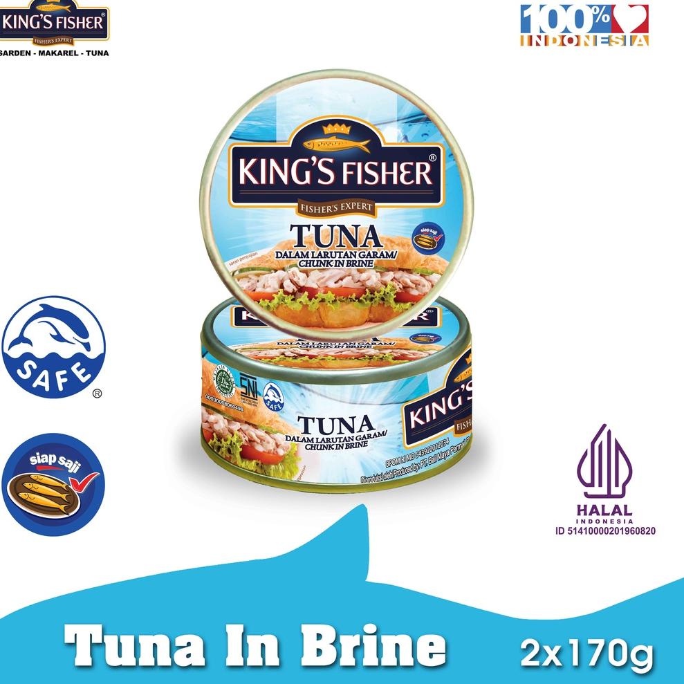 

MALL King's Fisher Paket 2 pcs Tuna dalam Air Garam Tuna in Brine Daging Makanan Kaleng 170 gr