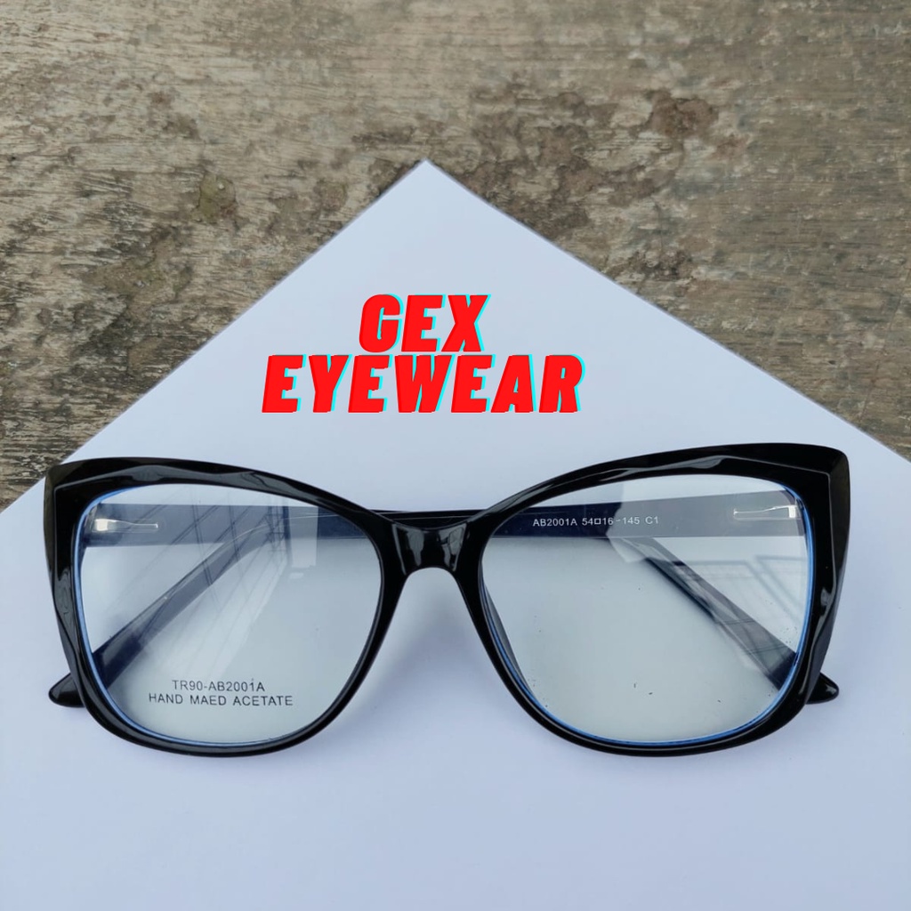 Frame Kacamata Wanita Cat Eye 2001 FREE LENSA BLUERAY | PHOTOCHROMIC | BLUECROMIC MINUS free BOX LAP CYL