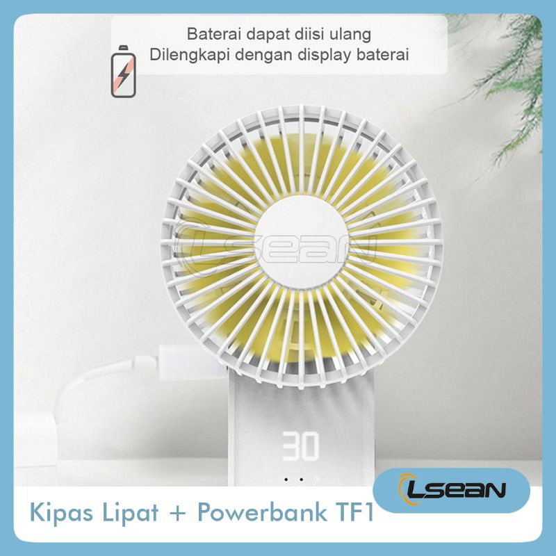 KIPAS ANGIN MINI PORTABLE DISPLAY DIGITAL BISA POWERBANK 2.400 MAH