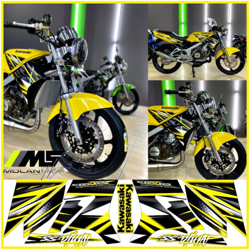 Decal Sticker Striping Variasi Motif Ori Ninja SS 150 2013 Kuning - Ninja Ss 150 2014 2015 - Ninja S