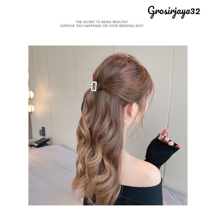 (GROSIRJAYA32) Jedai 2.5cm Mutiara MINI VIRA Elegan Jepit Rambut Alloy Korea Mutiara Permata Jepit Salon Logam Warna Emas