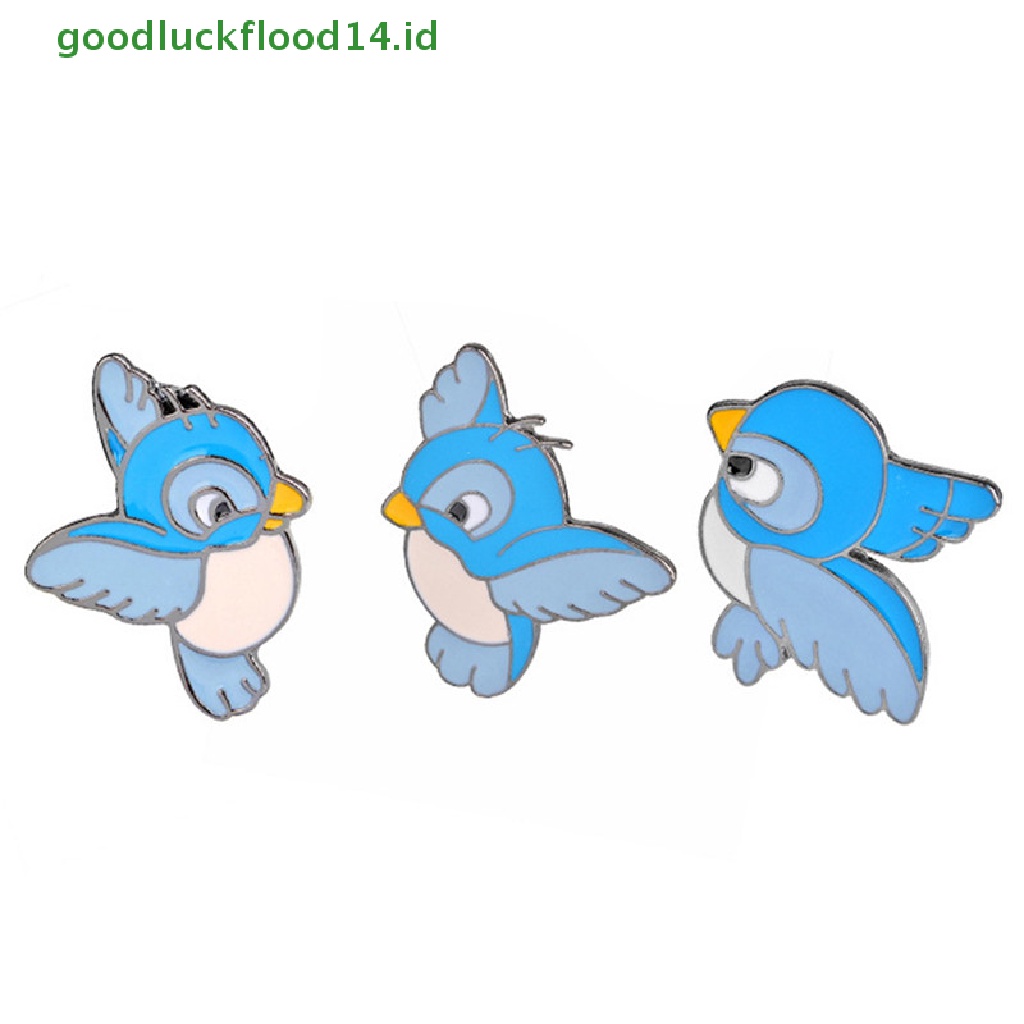 [GOOGFOUR] 3pcs/set Enamel Burung Biru Bros Bin Hewan Pin Jaket Kemeja Lencana Perhiasan Hadiah [TOP]