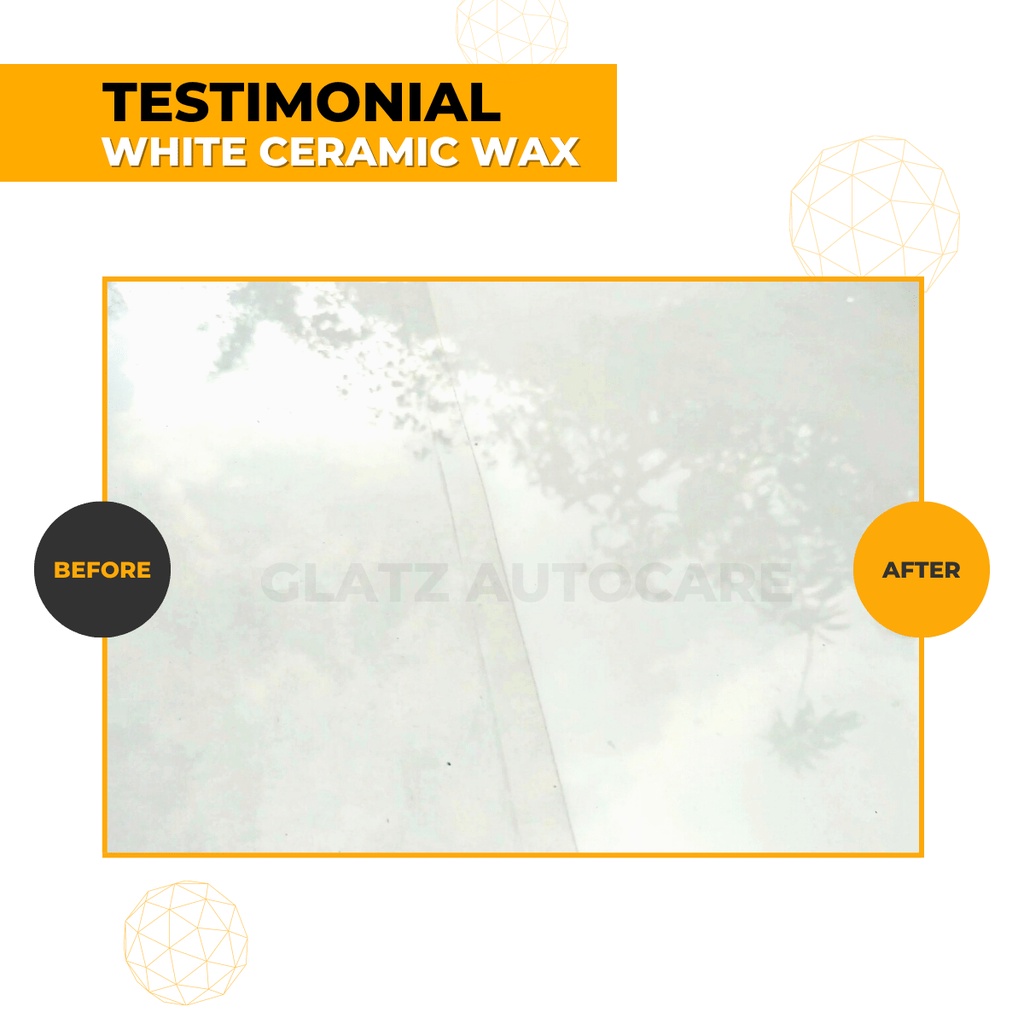 Pengkilap Bodi Mobil Putih Permanent Efek Daun Talas GLATZ White Ceramic Wax Perawatan Lengkap