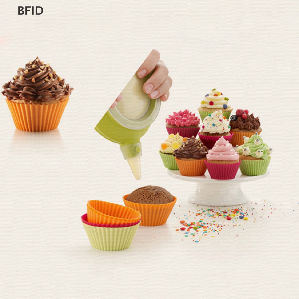 [BFID] 4pcs Silicone Cake Cup Liner Cetakan Kue Cup Muffin Bulat Cakecup Alat Kue [ID]