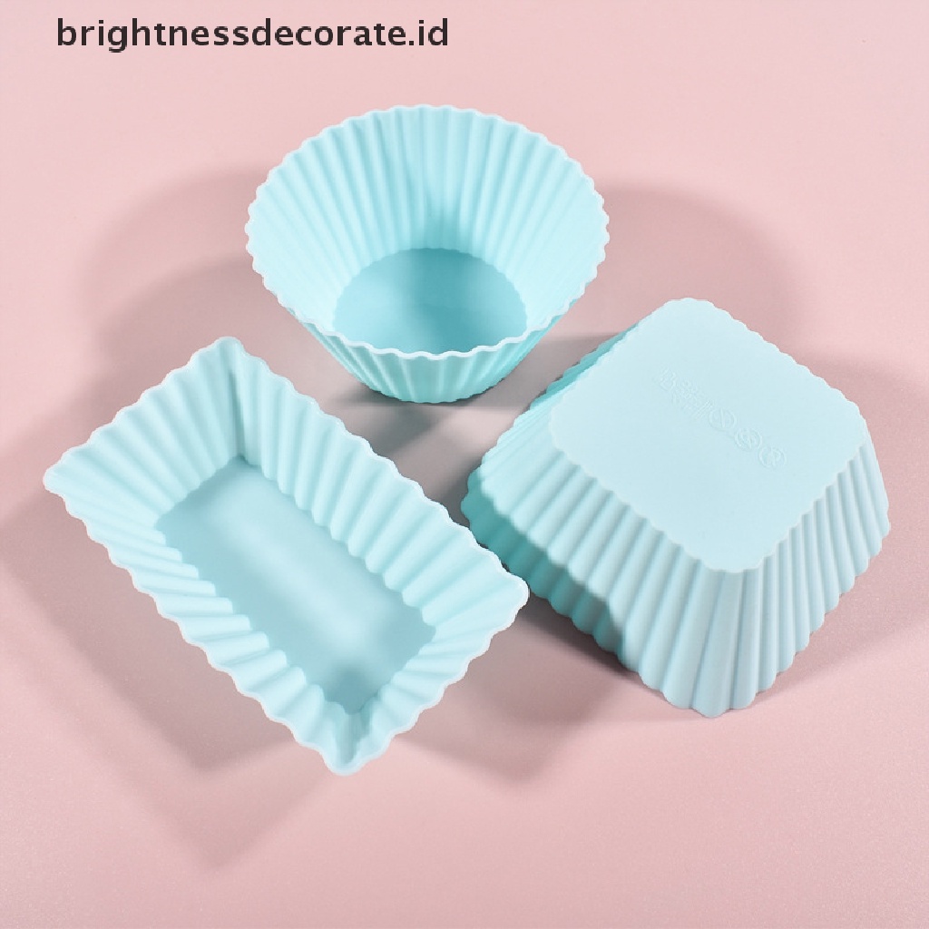 [Birth] 1pcs/set Cetakan Cangkir Kue Silikon 3D Bulat Persegi Bentuk Hati Cake Cup Muffin Cupcake Dapur Bakeware Maker DIY Alat Dekorasi Kue [ID]