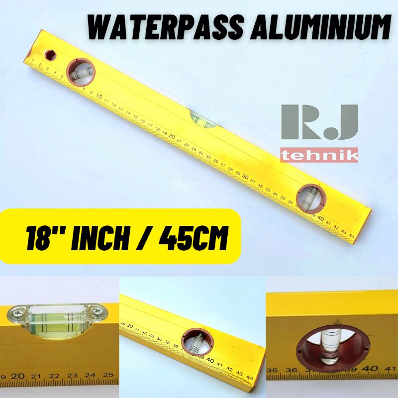 

Waterpass Aluminium 18" inch Waterpas Ukur Lantai Tembok Panjang 45cm