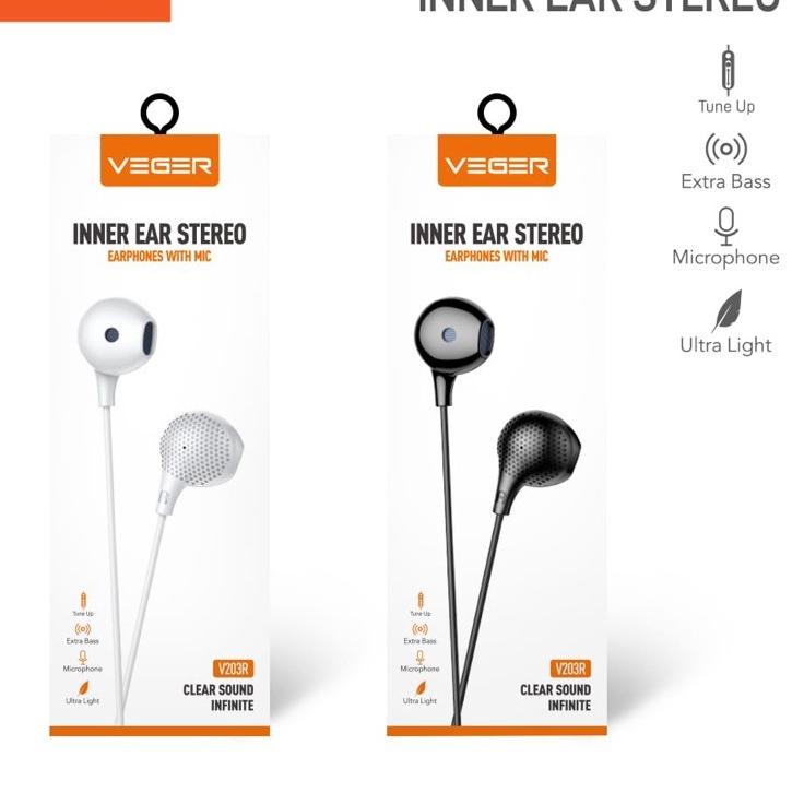 First Update Headset/handsfree/earphone VEGER V203R Inner Ear Stereo