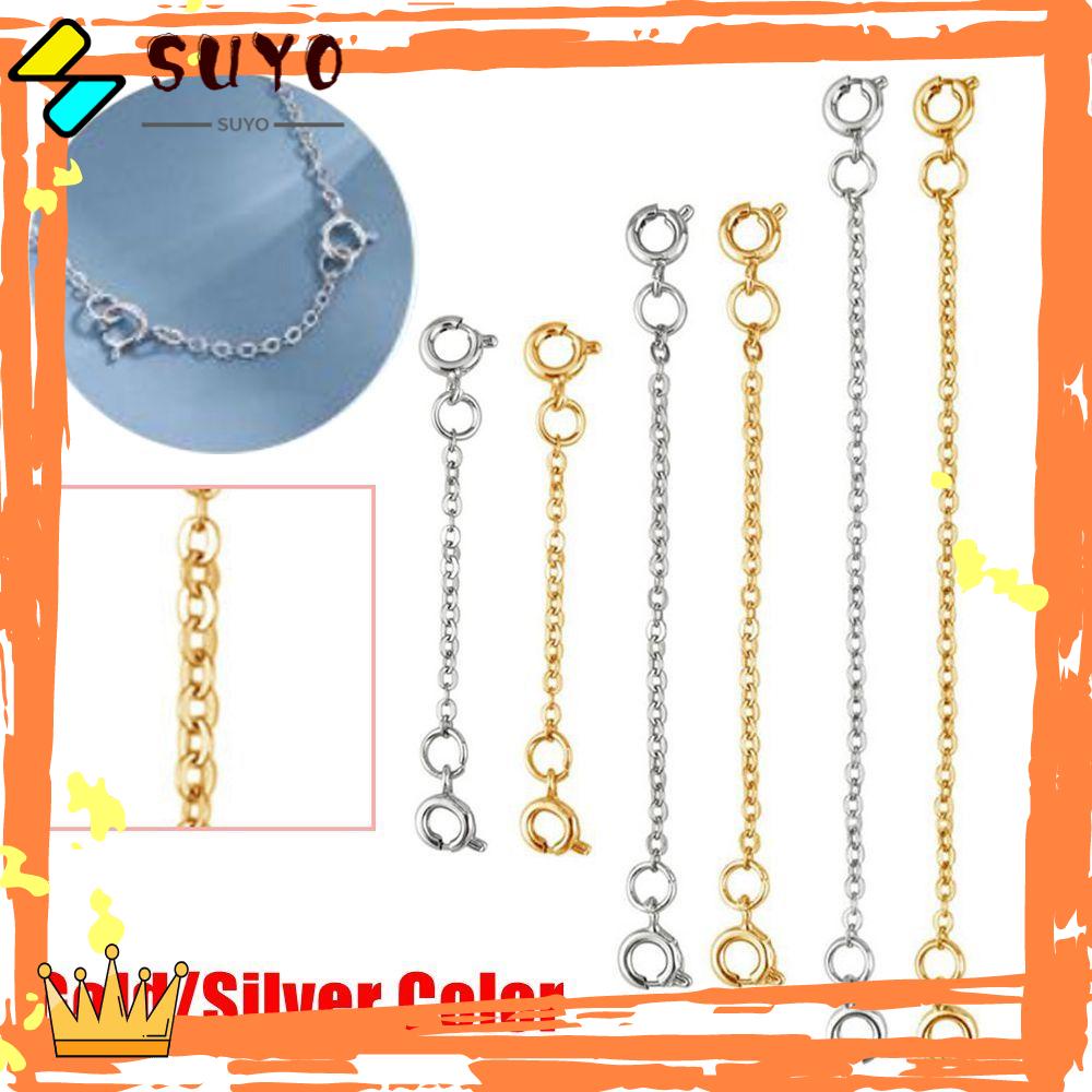 Suyo Extender Safety Chain Extender Temuan &amp; Komponen Perhiasan Emas Perak Tahan Lama DIY