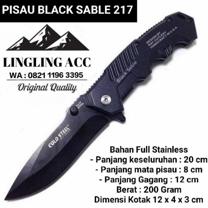 P1S4U Lipat Cold Steel 217 P1S4U Black Sable 217 Stainless Steel