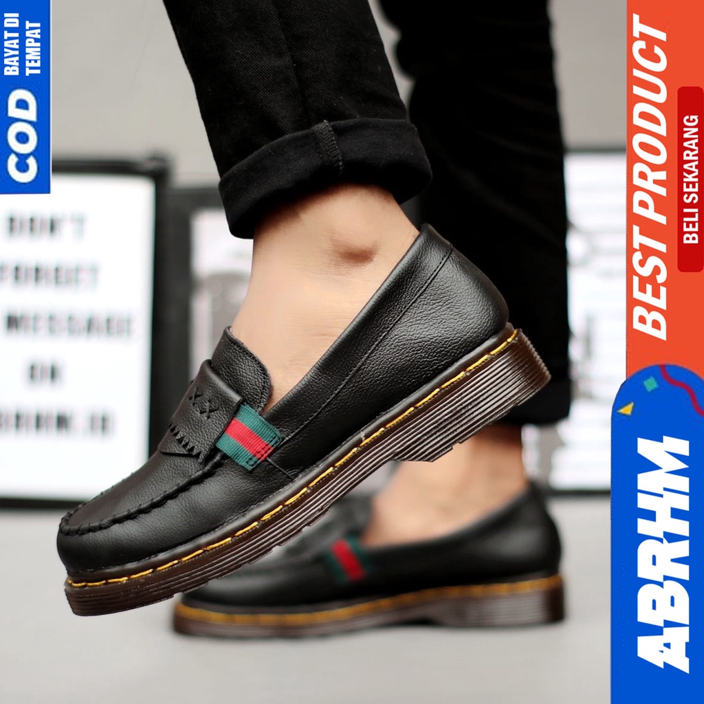 Sepatu Loafers Pria Casual Formal Low Boots Docmart Kerja Kantor Abrhm VIDOC