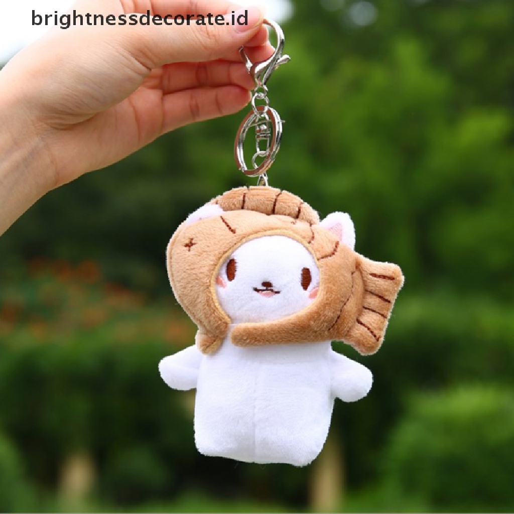 [Birth] 1pc Panda Kecil Plush Taiyaki Ikan Lucu Gantungan Kunci Mainan Lembut Plushie Keychain [ID]