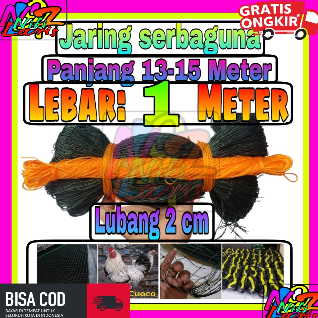 Jaring Ayam Lubang 2 cm Lebar 1 Meter / Jaring Pagar Ayam / Jaring Kandang Ayam / Jaring Pagar Kebun