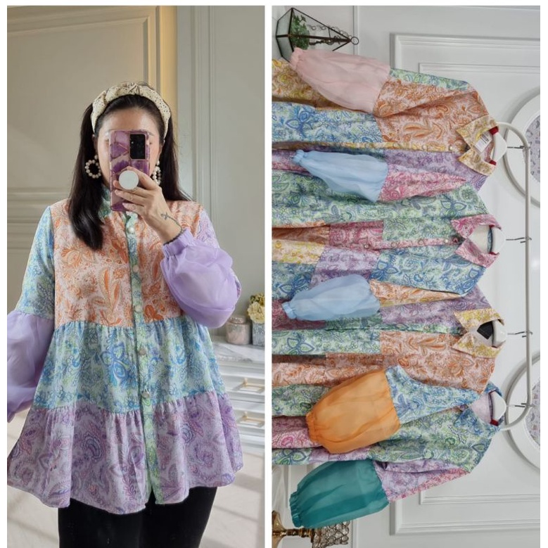 Atasan organza pelangi by meijiwang