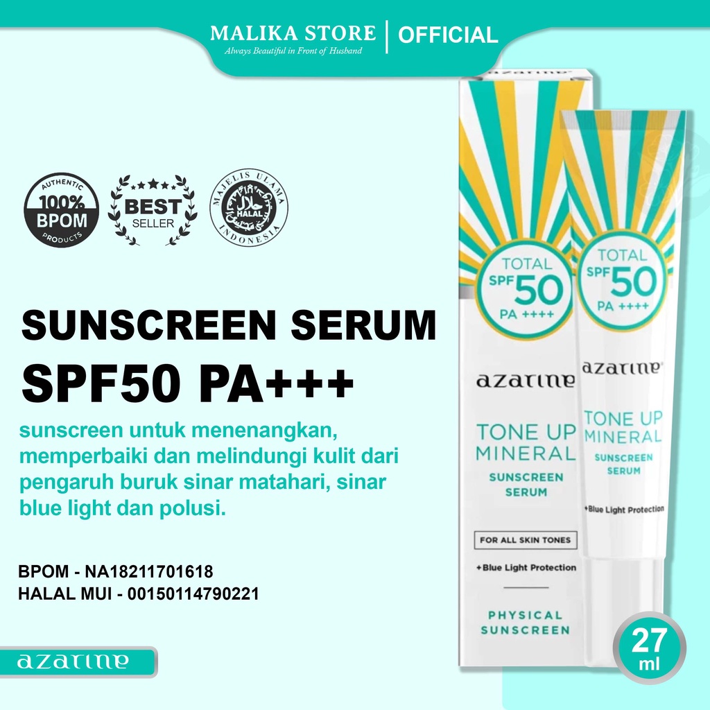 Azarine Hydrasoothe Acne Mist Shield Bpom Suncreen Sunblock Uv Wajah Cream Sunscreen Aqua Gel Kulit 