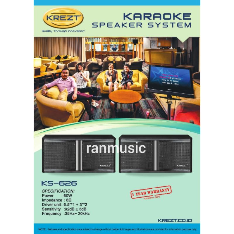 SPEAKER PASIF PASSIVE KREZT KS626 6 INCH
