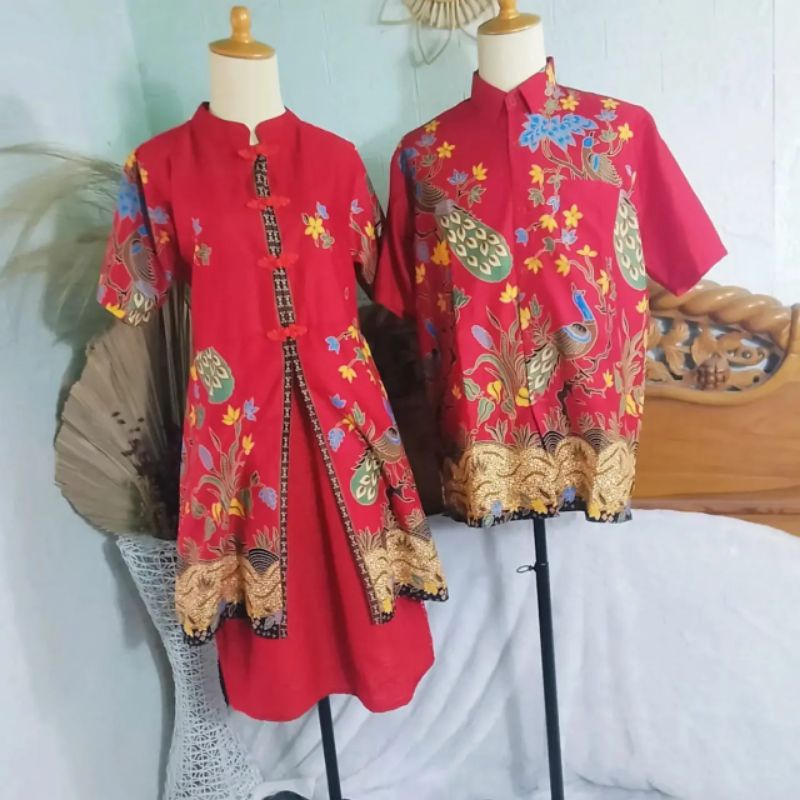 Jual Cheongsam Batik Couple Shi Bu Yoen Dress Batik Imlek Batik Cny 