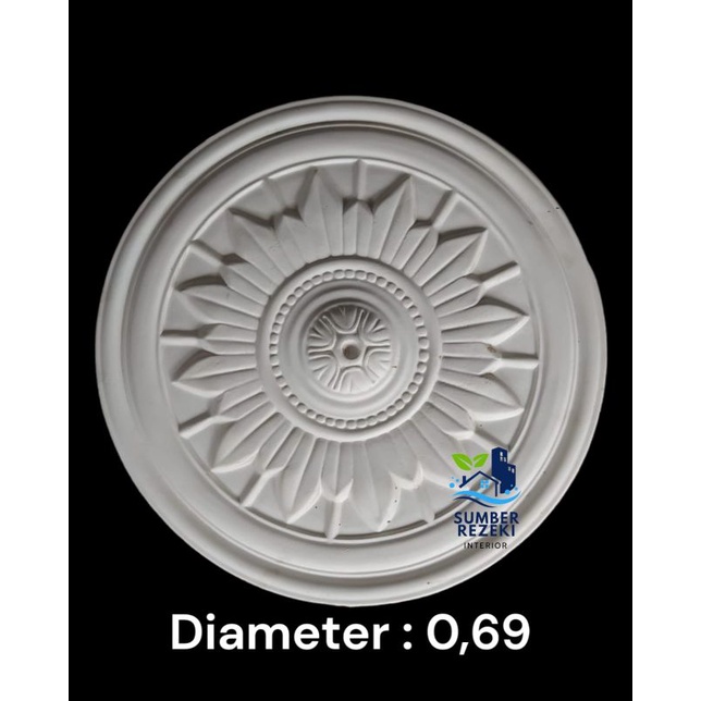 Lis/List Profil Gypsum Plafon, Bunga Lampu Motif Matahari Full